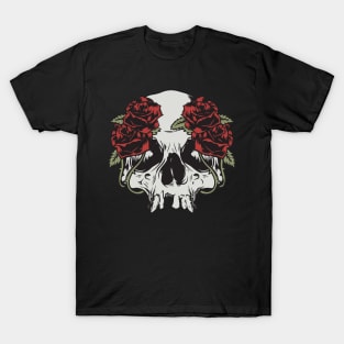 skull roses death T-Shirt